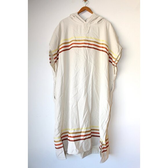 Sand Cloud Border Classic Stripe Poncho unisex One size Hoodie & Pockets Cotton - Picture 8 of 11